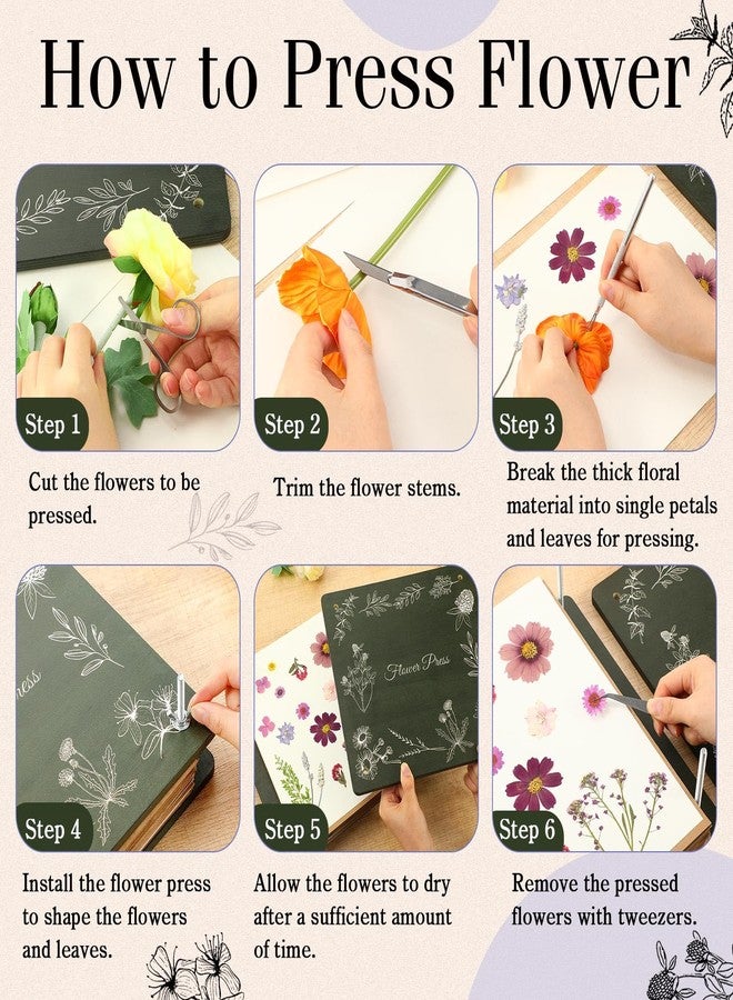 Hoolerry Extra Large Flower Press Kit 11" x 11" Wooden Floral Presser 10 Layers Wedding Bouquet Preservation Kit Dried Flower Art for Bookmark Floral Drying Gift(Olive) - Image 3